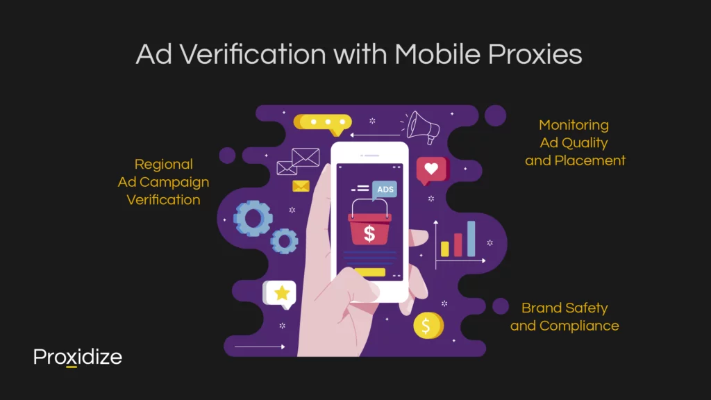 A drawing of a hand holding a mobile phone with icons around it under the title