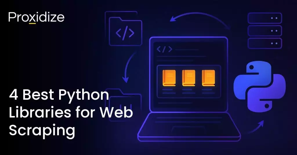 a drawing of a laptop, the python logo, and three library books next to the title 