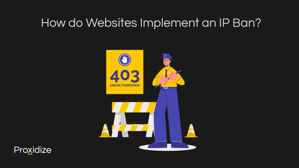 An illustration of a man standing at a barricade with a sign