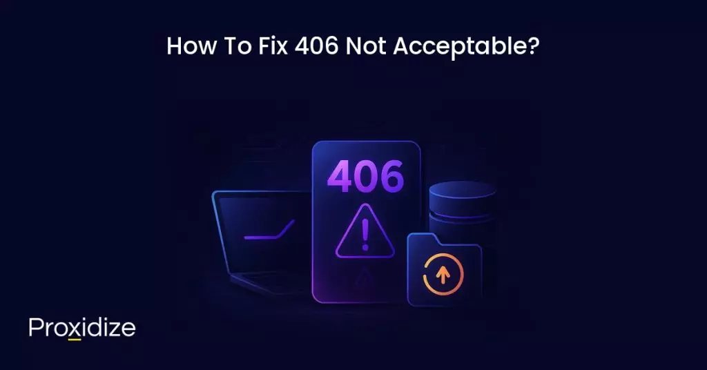 Image showing a computer with a phone in front of it that reads 406 with an exclamation mark. Text above reads