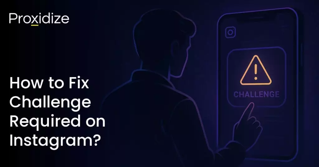 Person interacting with the Instagram challenge required error message