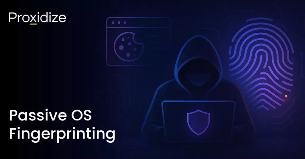 A drawing of a person in a hoodie at a laptop with a fingerprint behind them next to the title