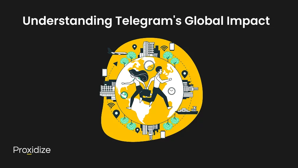 Image of two people running across the globe. There are buildings and trees and transportation vehicles around the globe. Text above the image reads