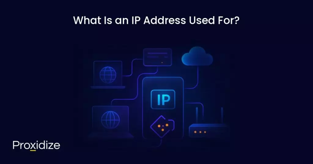 Image of a server connected to computes, routers, and a cloud. Text above reads 