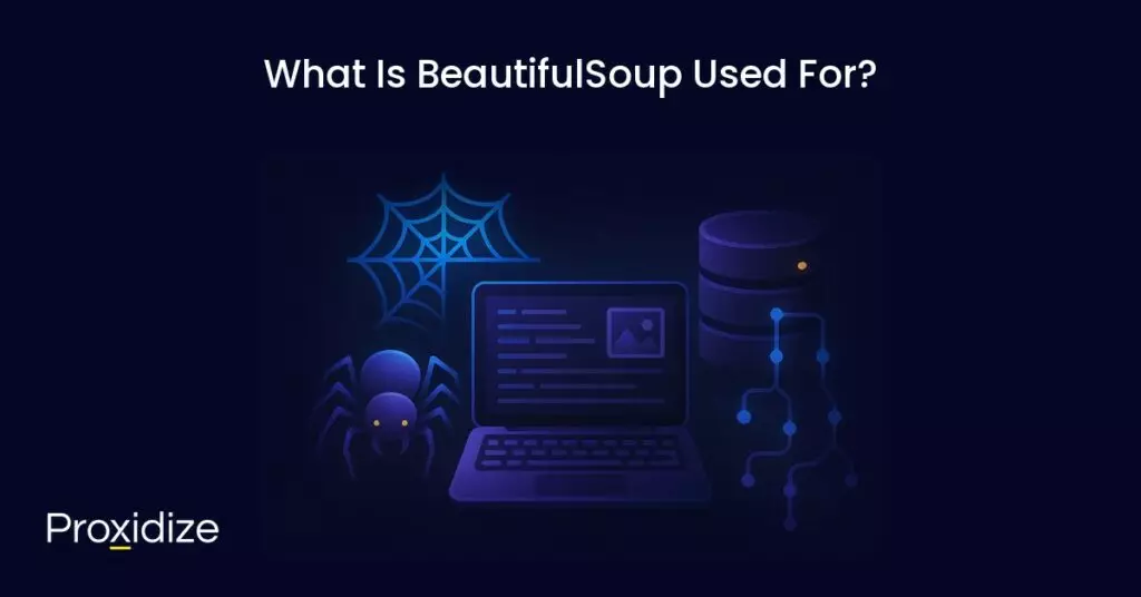 Image of a computer with a server to its side. Text above reads 