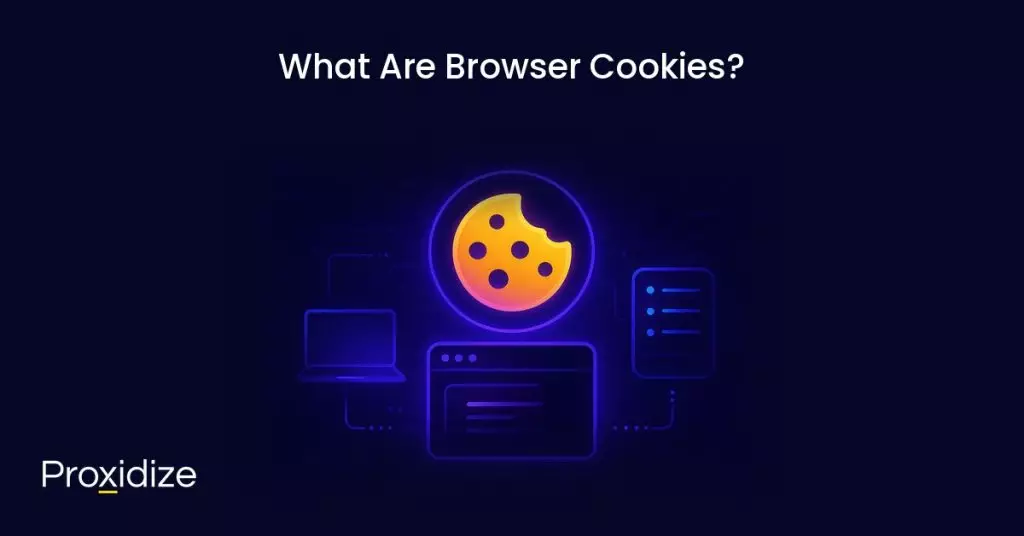 a drawing of a cookie under a browser and a laptop under the title